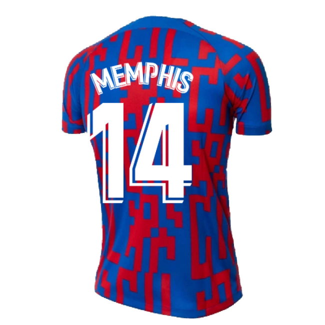 2022-2023 Barcelona Pre-Match Training Shirt (Blue) - Ladies (MEMPHIS 14)-SoccerKits Hub | Buy Soccer Jerseys Online